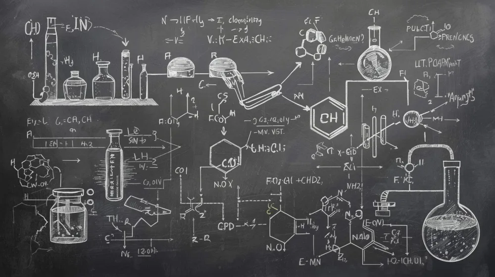 Chemistry proces on chalkboard 2