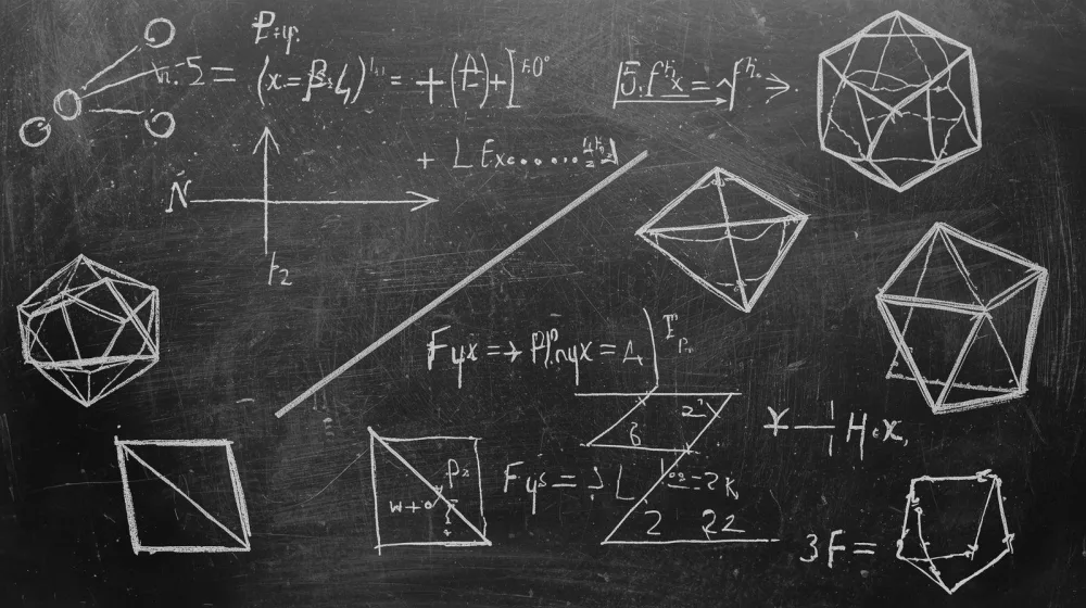 Geometric elements on chalk board