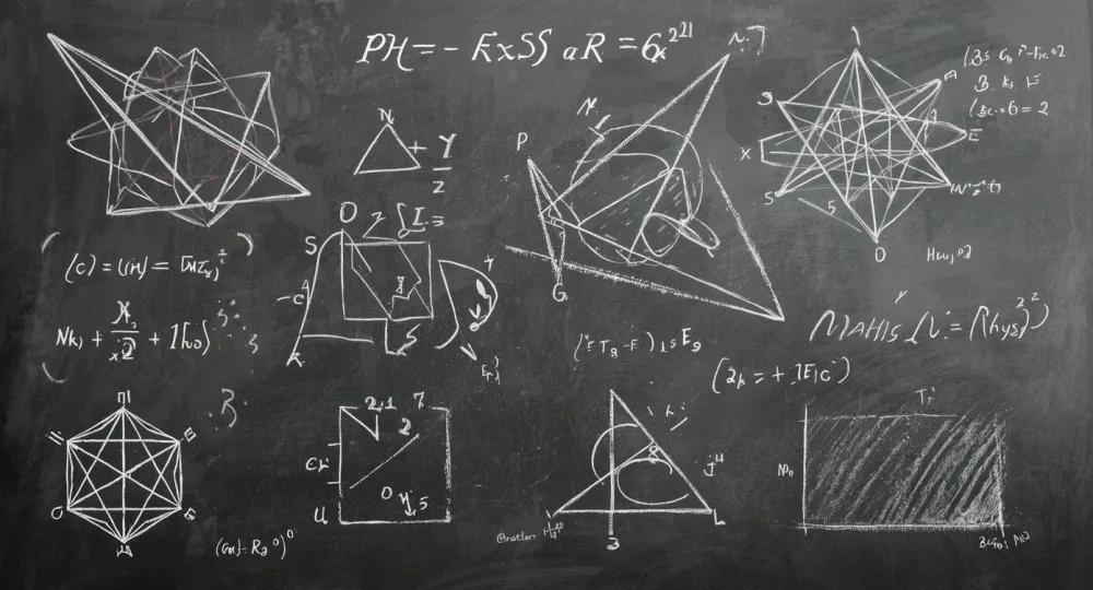 Geometric elements on chalkboard 2